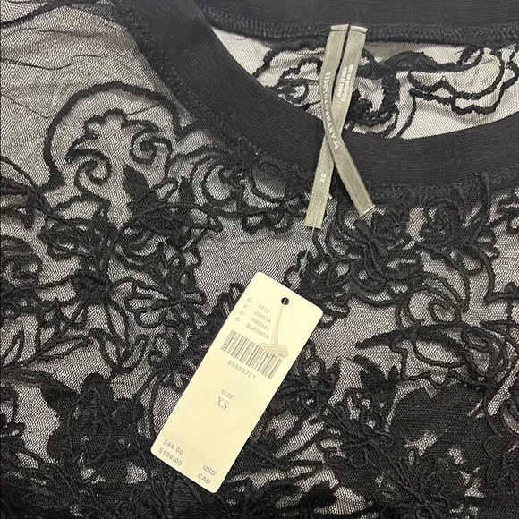 NWT Black Lace Top Anthropologie xs - Picture 3 of 4